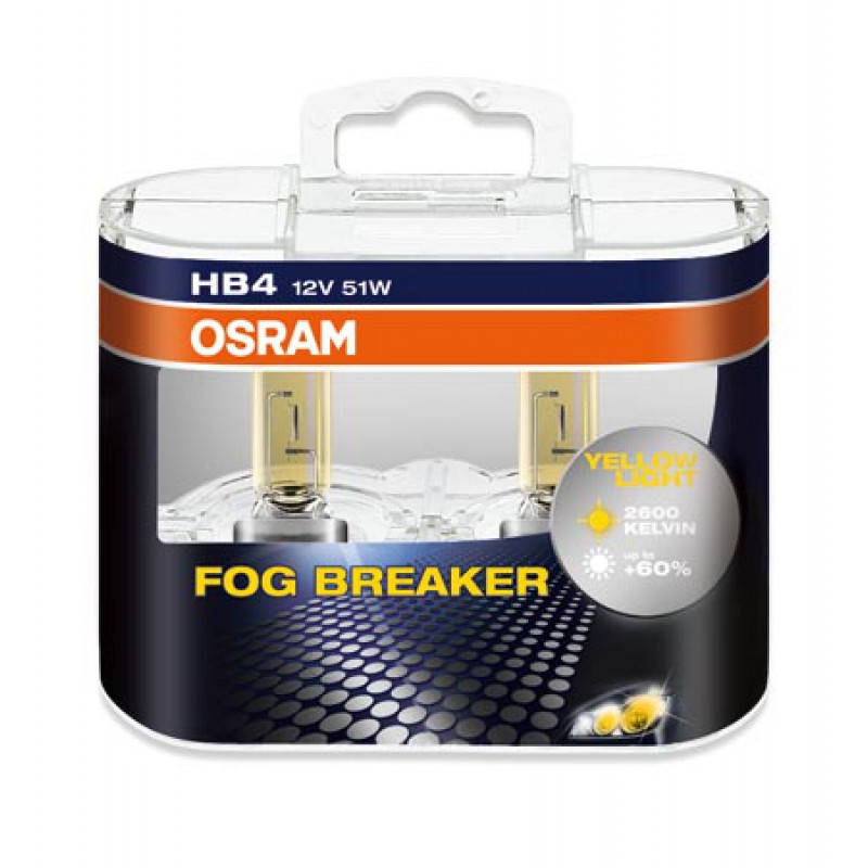  OSRAM Fog Breaker +60% HB4 9006 2600k 51w 12v 9006FBR