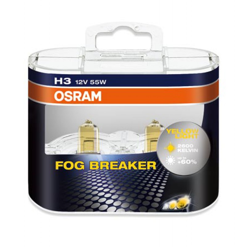  OSRAM Fog Breaker +60% H3 2600k 55w 12v 62151FBR