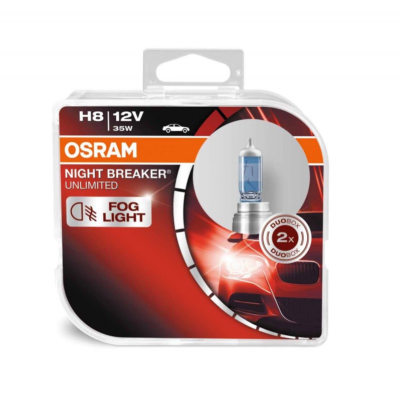  OSRAM H8 Night Breaker Unlimited +110% 3400k 35w 12v 64212NBU-HCB