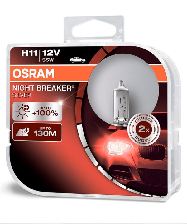  OSRAM Night Breaker Silver H11 55w +100% 64211 NBS-HCB