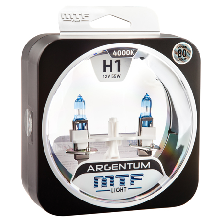 Автолампа MTF Light ARGENTUM +80% H1 55w 12v