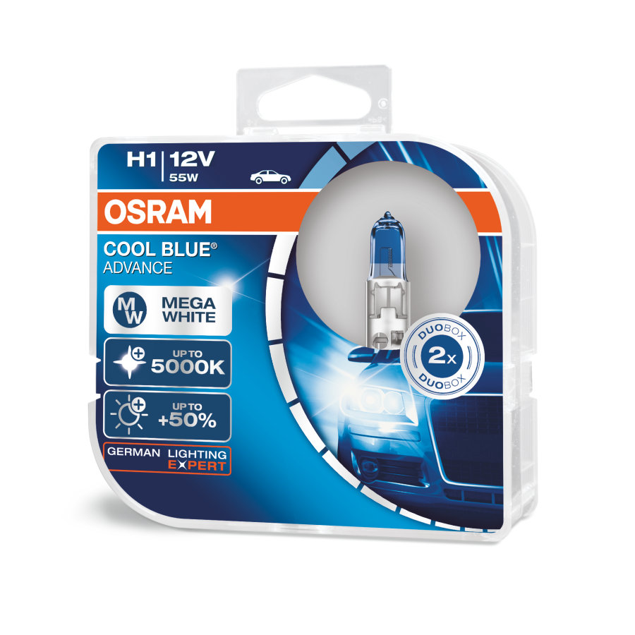  OSRAM Cool Blue Advance H1 55w +50% 5000k 62150CBA