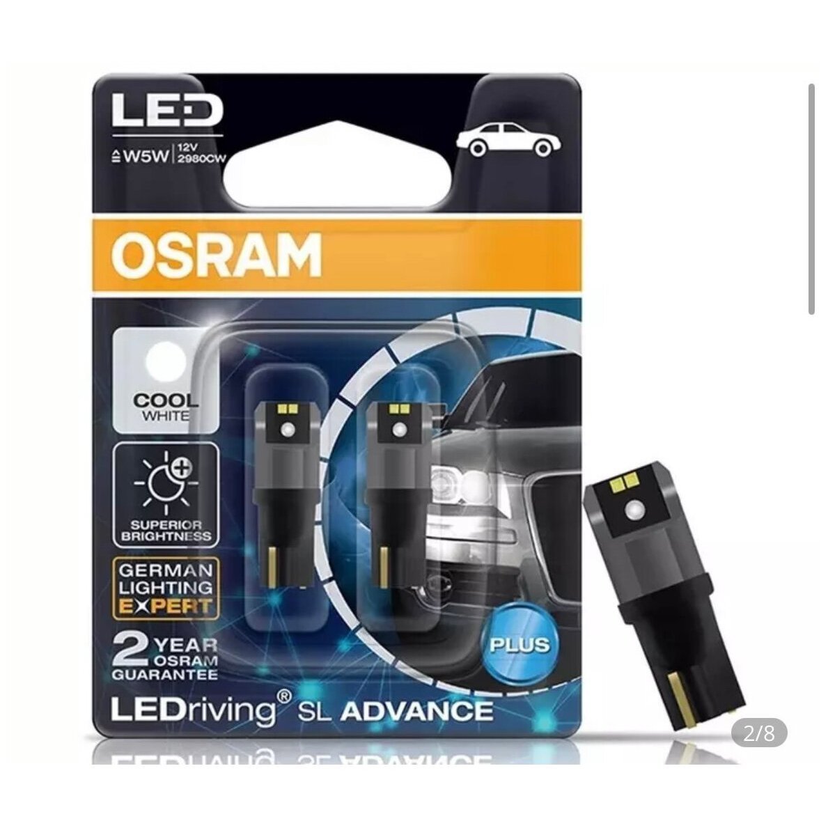   Osram W5W 12V 2980CW-02B LED w2.1x9.5d 1.5W