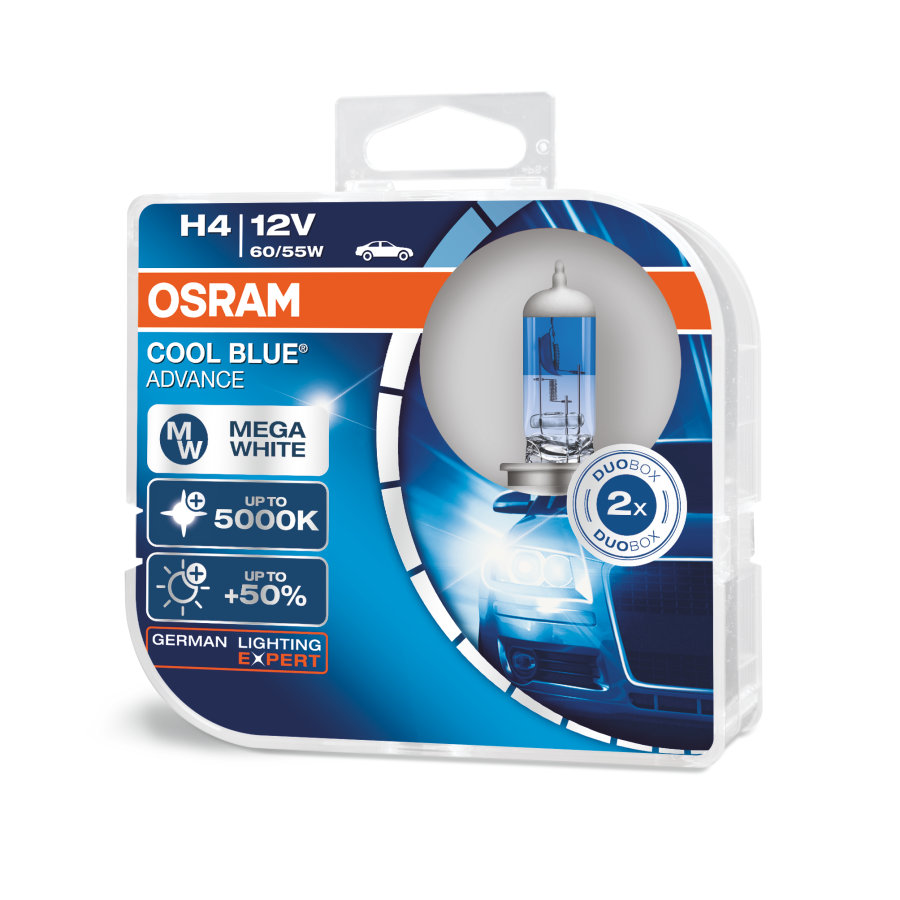  OSRAM Cool Blue Advance H4 60/55w +50% 5000k 62193CBA