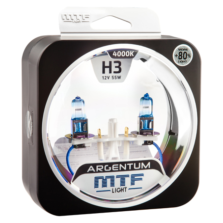 Автолампа MTF Light ARGENTUM +80% H3 55w 12v