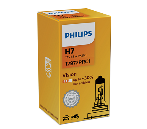 Автолампа Philips Vision  H7 55w + 30% 12v 12972PRC1