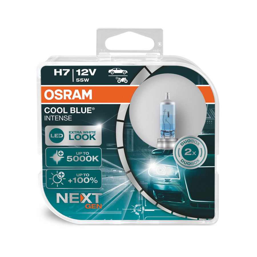  OSRAM  H7 55w 5000k +100% COOL BLUE INTENSE (NEXT GEN)