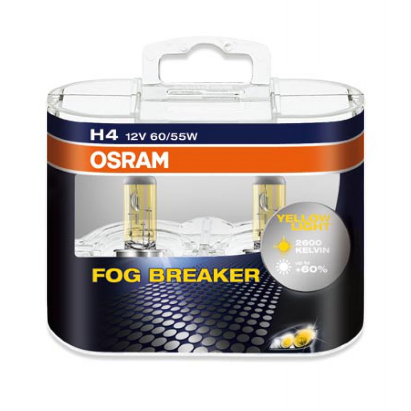  OSRAM Fog Breaker +60% H4 2600k 60/55w 12v 62193FBR