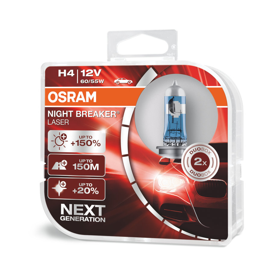  OSRAM Night Breaker Laser +150% H4 4200k 60/55w 12v  64193NL