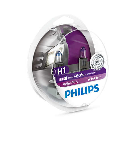  Philips Vision Plus +60% H1 3300k 55w 12v P-12258VPS2