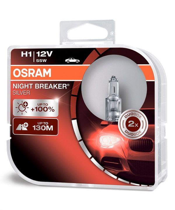  OSRAM Night Breaker Silver H1 55w +100%  64150 NBS-HCB